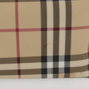 BURBERRY Nova Check Hand Bag PVC Beige Silver Auth 175047A-2