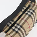 BURBERRY Nova Check Hand Bag PVC Beige Silver Auth 175047A-7