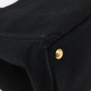 PRADA Canapa PM Hand Bag Canvas Black Gold Auth 175050SAM-15