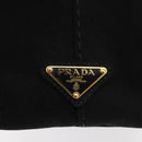 PRADA Canapa PM Hand Bag Canvas Black Gold Auth 175050SAM-17