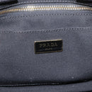 PRADA Canapa PM Hand Bag Canvas Black Gold Auth 175050SAM-10
