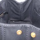 PRADA Canapa PM Hand Bag Canvas Black Gold Auth 175050SAM-18
