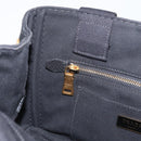 PRADA Canapa PM Hand Bag Canvas Black Gold Auth 175050SAM-20