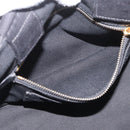 PRADA Canapa PM Hand Bag Canvas Black Gold Auth 175050SAM-21