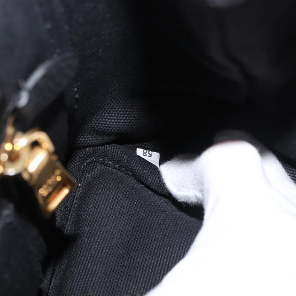 PRADA Canapa PM Hand Bag Canvas Black Gold Auth 175050SAM