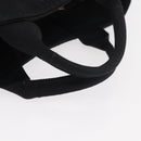PRADA Canapa PM Hand Bag Canvas Black Gold Auth 175050SAM-7