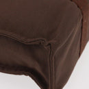 HERMES Her Line MM Hand Bag Canvas Brown Silver Auth 175053A-12