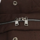 HERMES Her Line MM Hand Bag Canvas Brown Silver Auth 175053A-14