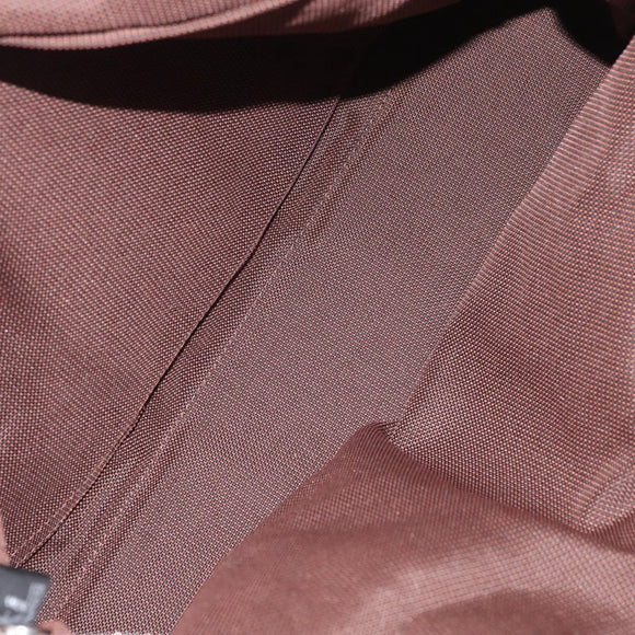 HERMES Her Line MM Hand Bag Canvas Brown Silver Auth 175053A