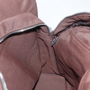 HERMES Her Line MM Hand Bag Canvas Brown Silver Auth 175053A-18