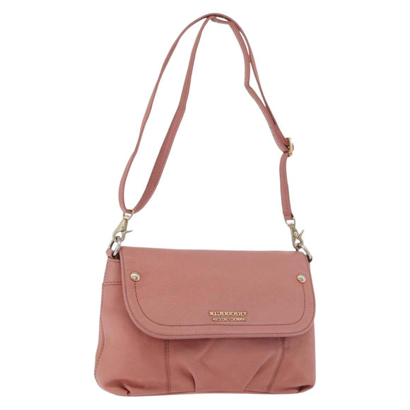 BURBERRY Blue Label Shoulder Bag Leather Pink Gold Auth 175055A