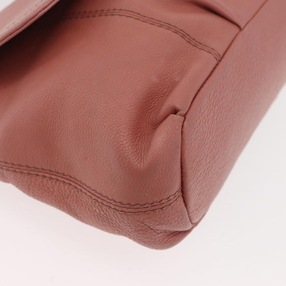 BURBERRY Blue Label Shoulder Bag Leather Pink Gold Auth 175055A