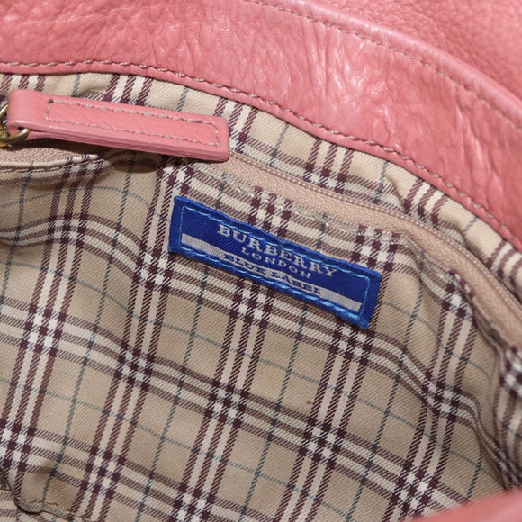 BURBERRY Blue Label Shoulder Bag Leather Pink Gold Auth 175055A