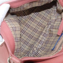 BURBERRY Blue Label Shoulder Bag Leather Pink Gold Auth 175055A-12