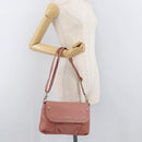 BURBERRY Blue Label Shoulder Bag Leather Pink Gold Auth 175055A-22
