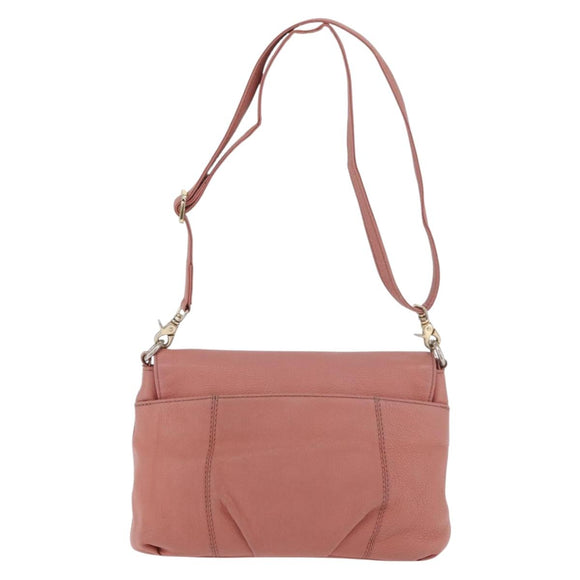 BURBERRY Blue Label Shoulder Bag Leather Pink Gold Auth 175055A