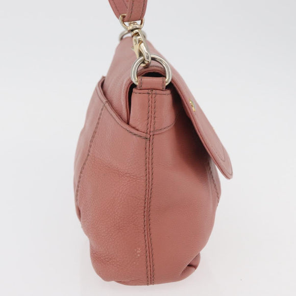 BURBERRY Blue Label Shoulder Bag Leather Pink Gold Auth 175055A