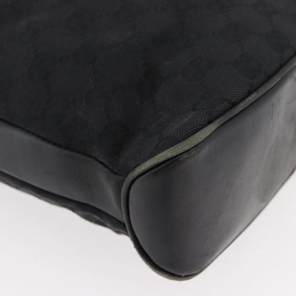 GUCCI GG Canvas Shoulder Bag Black Silver 109097 Auth 175057