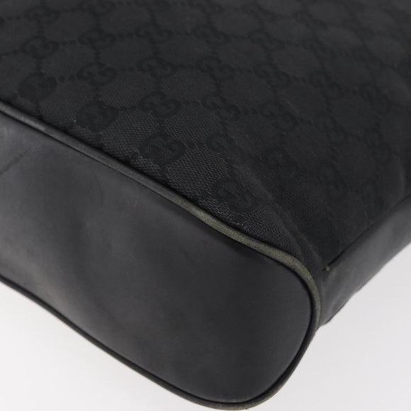 GUCCI GG Canvas Shoulder Bag Black Silver 109097 Auth 175057