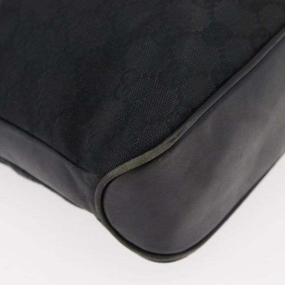 GUCCI GG Canvas Shoulder Bag Black Silver 109097 Auth 175057