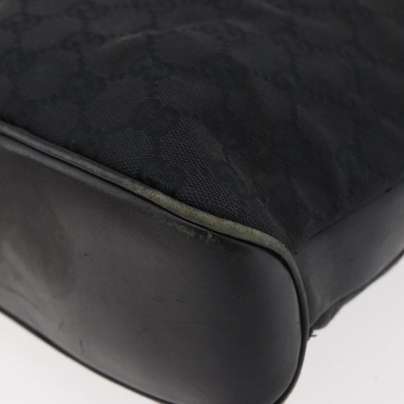 GUCCI GG Canvas Shoulder Bag Black Silver 109097 Auth 175057