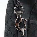 GUCCI GG Canvas Shoulder Bag Black Silver 109097 Auth 175057-9