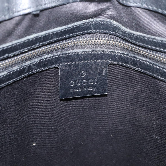 GUCCI GG Canvas Shoulder Bag Black Silver 109097 Auth 175057