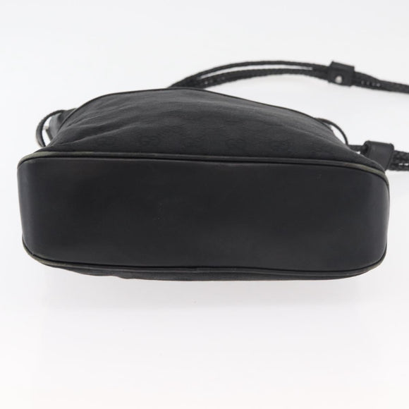 GUCCI GG Canvas Shoulder Bag Black Silver 109097 Auth 175057
