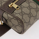 GUCCI GG Supreme Web Sherry Line Waist bag PVC Beige Gold 517076 Auth 175059SAM-8