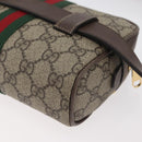 GUCCI GG Supreme Web Sherry Line Waist bag PVC Beige Gold 517076 Auth 175059SAM-17
