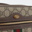 GUCCI GG Supreme Web Sherry Line Waist bag PVC Beige Gold 517076 Auth 175059SAM-18