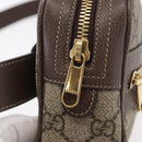 GUCCI GG Supreme Web Sherry Line Waist bag PVC Beige Gold 517076 Auth 175059SAM-9