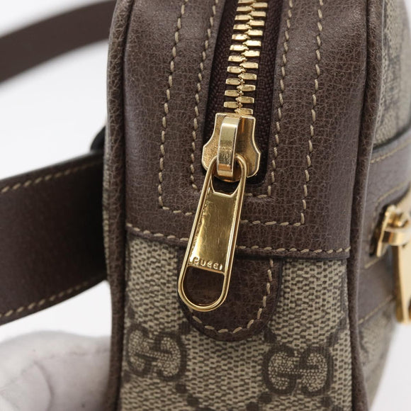 GUCCI GG Supreme Web Sherry Line Waist bag PVC Beige Gold 517076 Auth 175059SAM
