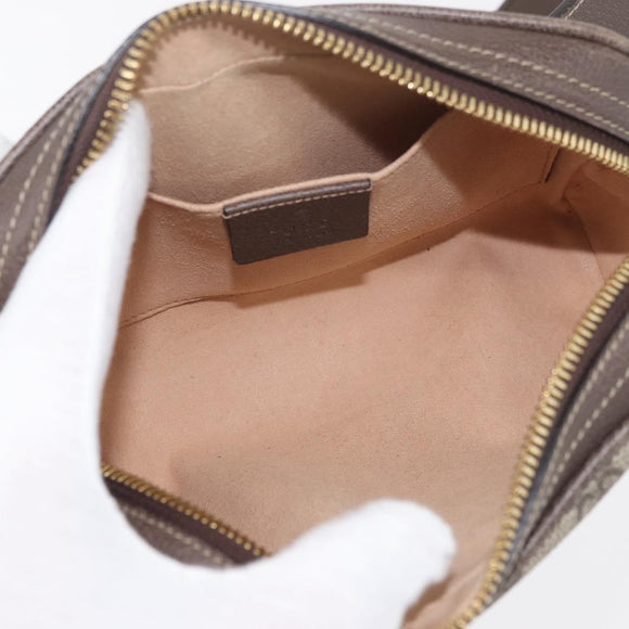 GUCCI GG Supreme Web Sherry Line Waist bag PVC Beige Gold 517076 Auth 175059SAM