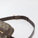 GUCCI GG Supreme Web Sherry Line Waist bag PVC Beige Gold 517076 Auth 175059SAM-14