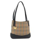 Burberrys Nova Check Shoulder Bag Canvas Leather Beige Gold Auth 175060-1