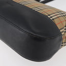 Burberrys Nova Check Shoulder Bag Canvas Leather Beige Gold Auth 175060-11