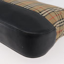Burberrys Nova Check Shoulder Bag Canvas Leather Beige Gold Auth 175060-13