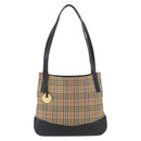 Burberrys Nova Check Shoulder Bag Canvas Leather Beige Gold Auth 175060-2