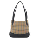 Burberrys Nova Check Shoulder Bag Canvas Leather Beige Gold Auth 175060-3
