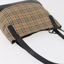 Burberrys Nova Check Shoulder Bag Canvas Leather Beige Gold Auth 175060-6