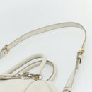 PRADA Hand Bag Leather 2way White Gold Silver Auth 175061A-15