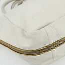 PRADA Hand Bag Leather 2way White Gold Silver Auth 175061A-16