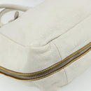 PRADA Hand Bag Leather 2way White Gold Silver Auth 175061A-18