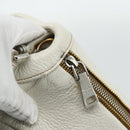 PRADA Hand Bag Leather 2way White Gold Silver Auth 175061A-19