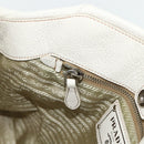 PRADA Hand Bag Leather 2way White Gold Silver Auth 175061A-24