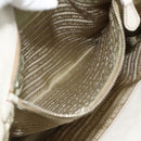 PRADA Hand Bag Leather 2way White Gold Silver Auth 175061A-25