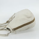 PRADA Hand Bag Leather 2way White Gold Silver Auth 175061A-3