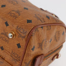 MCM Vicetos Logogram Hand Bag PVC Leather Brown Gold Auth 175062-11