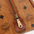 MCM Vicetos Logogram Hand Bag PVC Leather Brown Gold Auth 175062-14